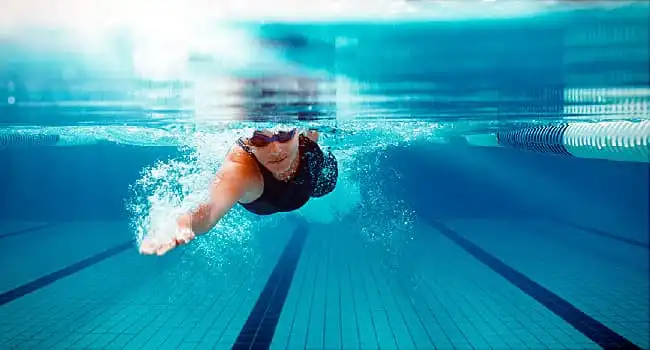 man swimming