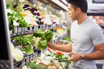 photo of man shipping for groceries