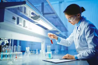 photo of lab tech in lab