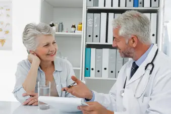 photo of doctor patient consultation