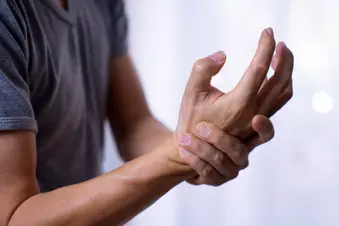 photo of ribbing stiff hand