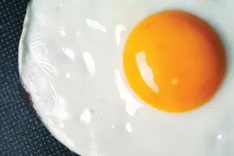 photo of fried egg close up