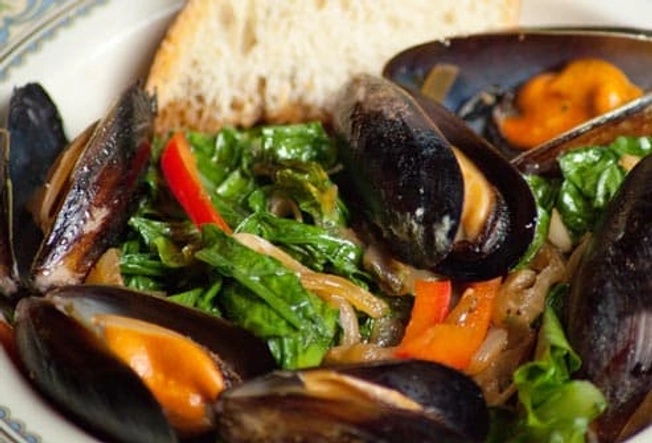 Steamed Shellfish With Greens