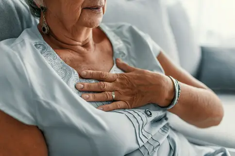 photo of woman with chest pain