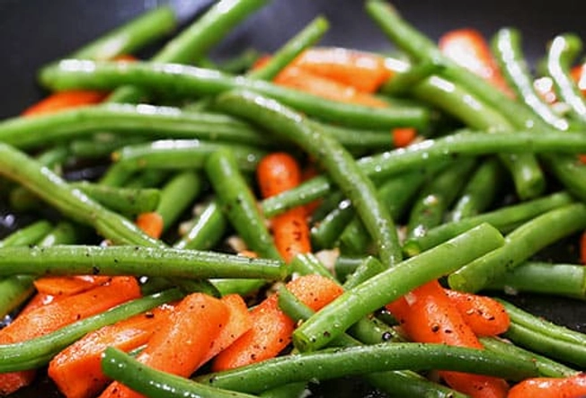 Cooked Carrots and Green Beans