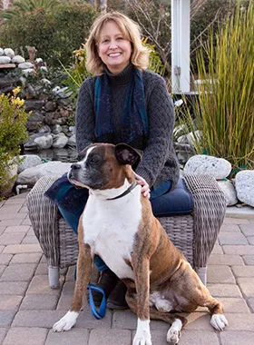 Rita Conrad and her dog, Jack.